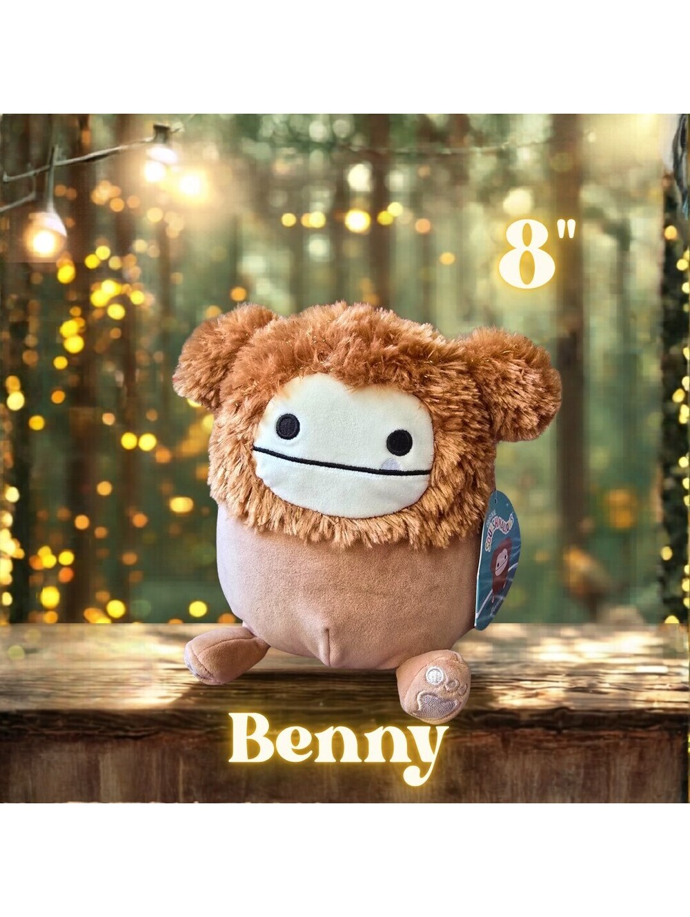 NWT Squishmallows Benny the Bigfoot with Tinsel Hair 8"